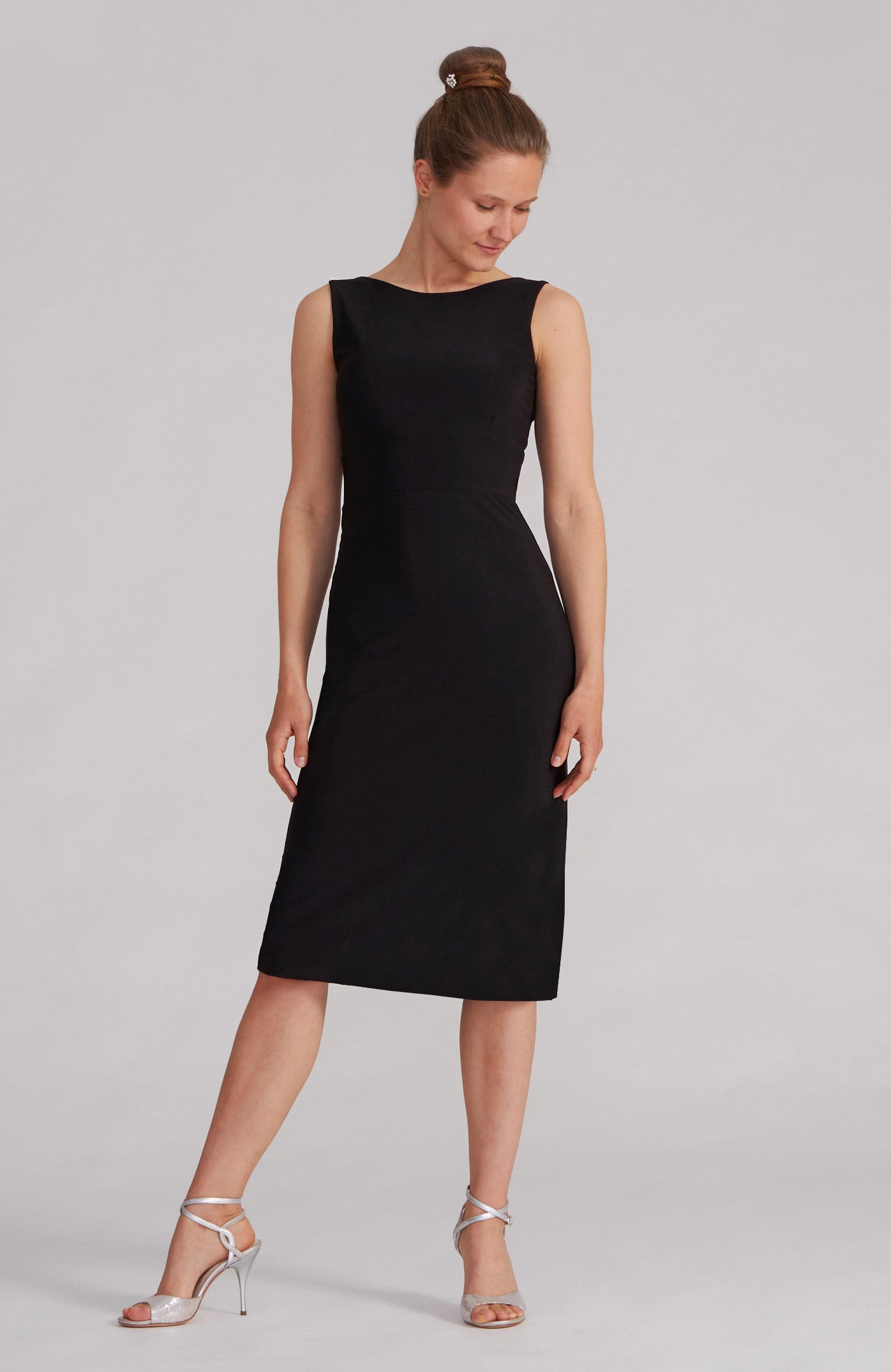 Black Tango Dress with Elegant Lace Detail - OLIVIA
