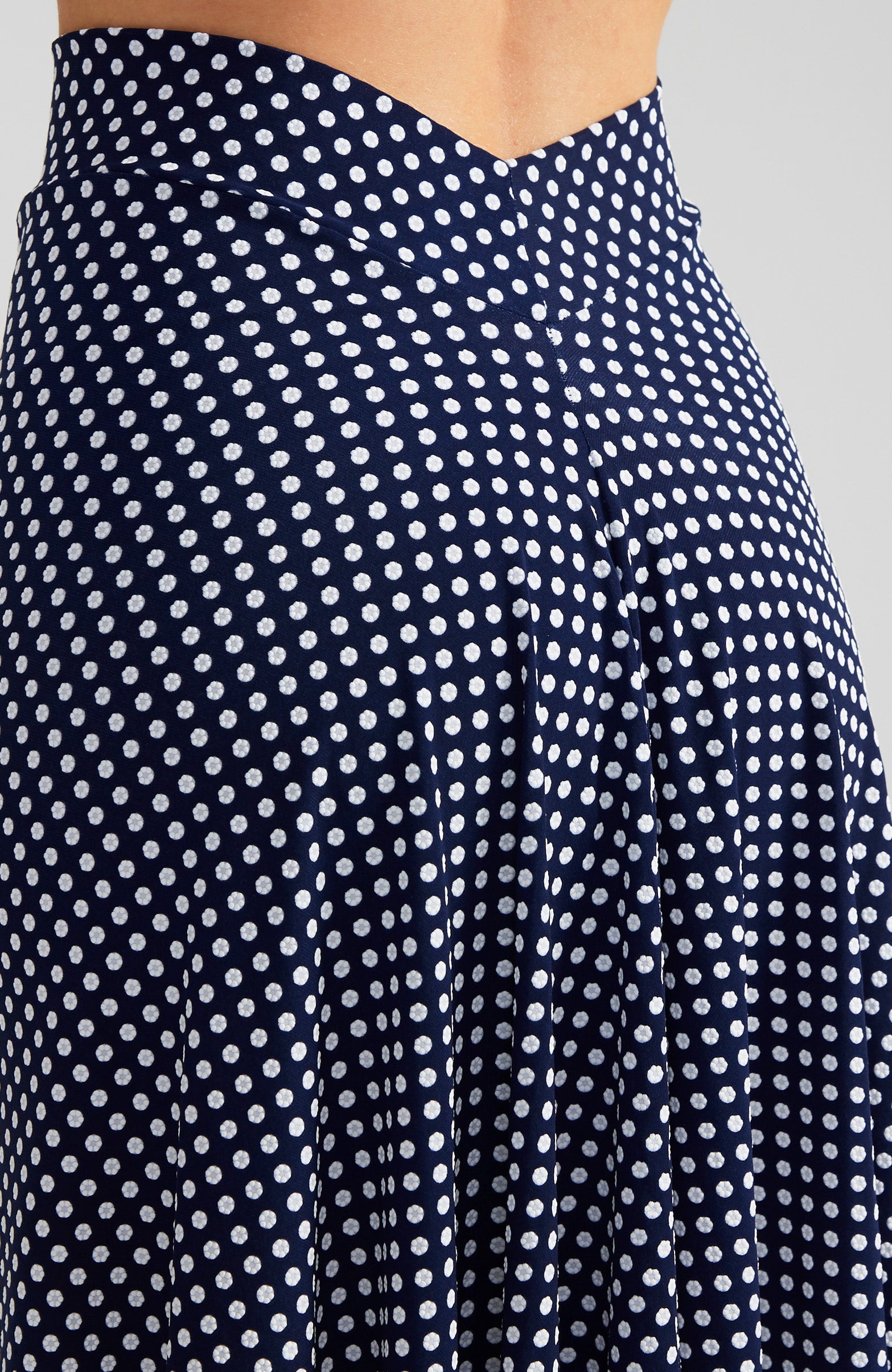 PAOLA Marineblauer Tangorock mit Polka Dots und Schlitz