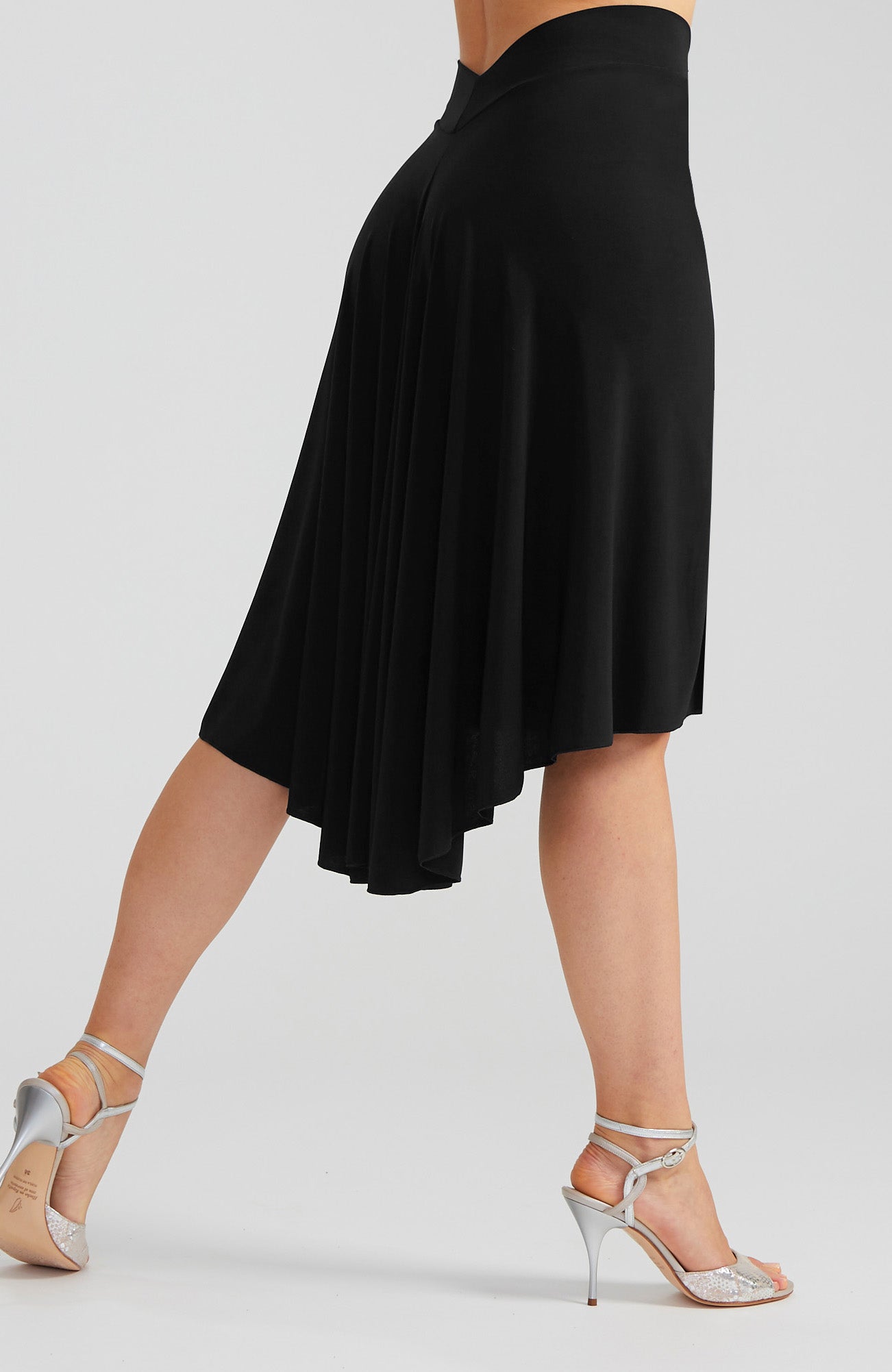 PAOLA Black Argentine Tango Skirt with Slit