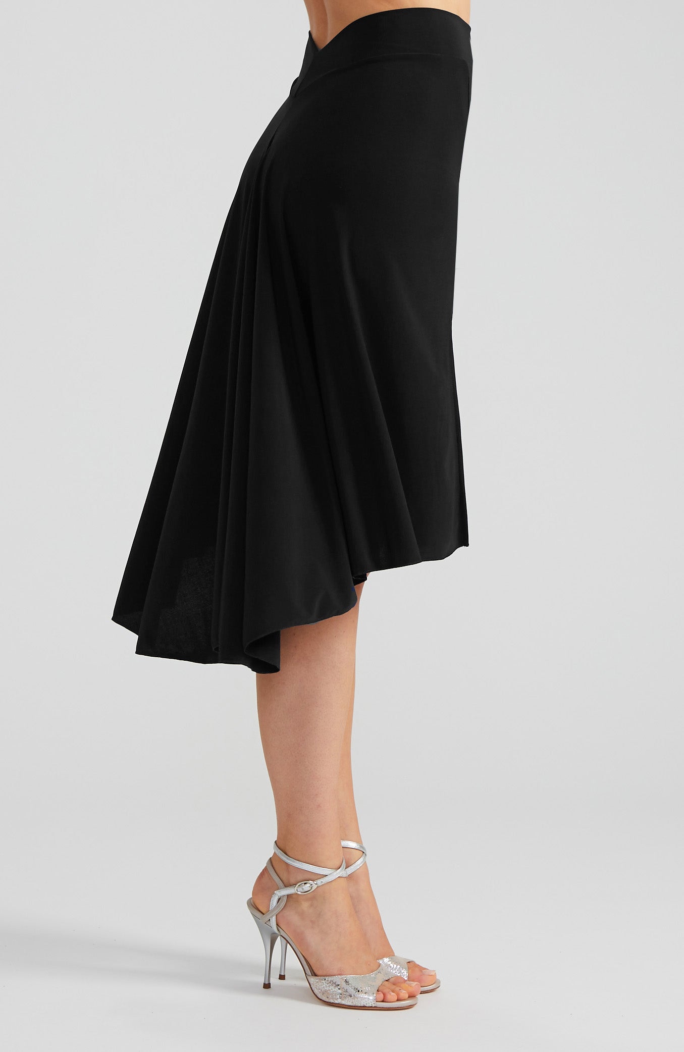 PAOLA Black Argentine Tango Skirt with Slit