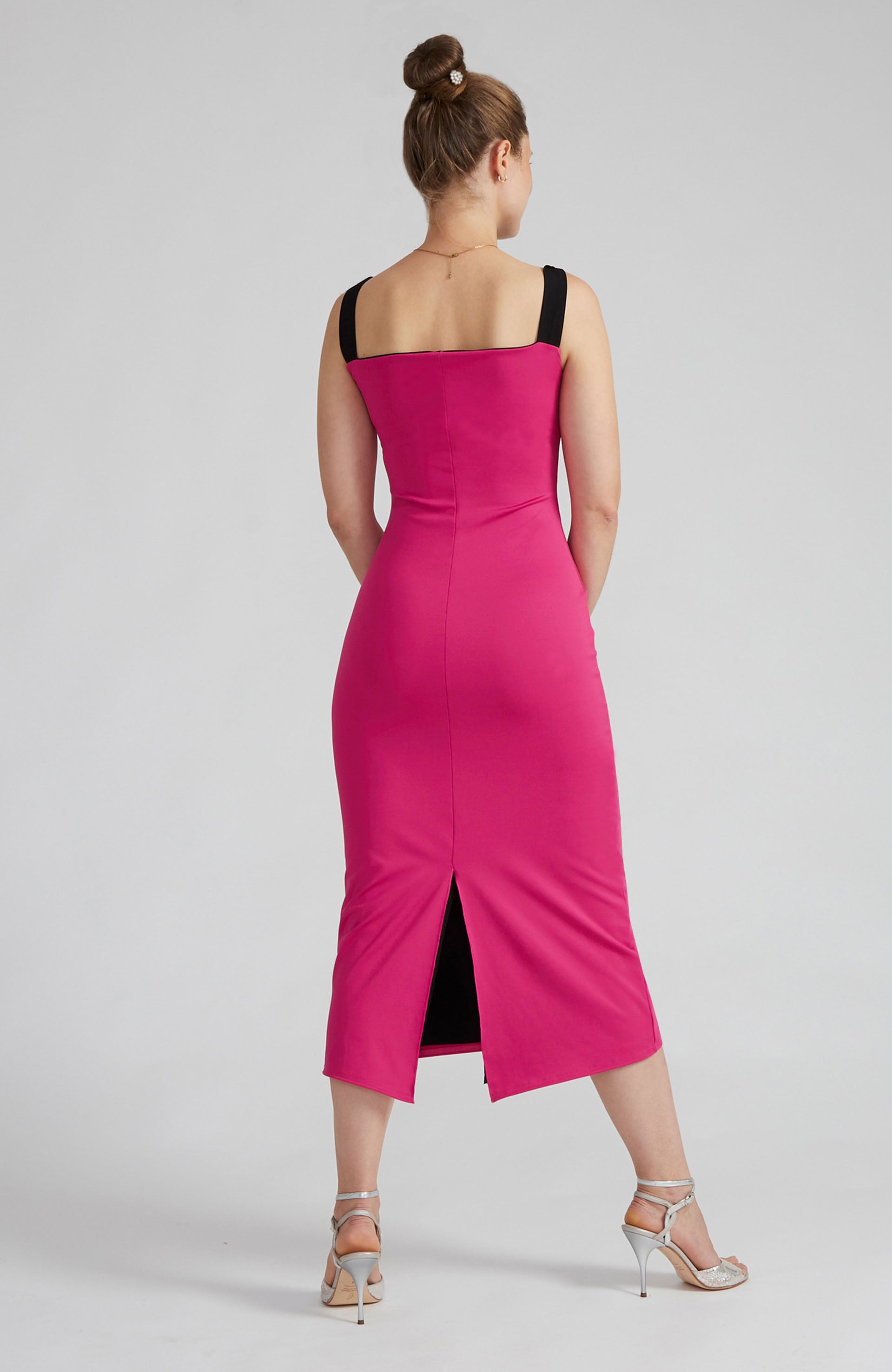 Reversible pink and black tango dress