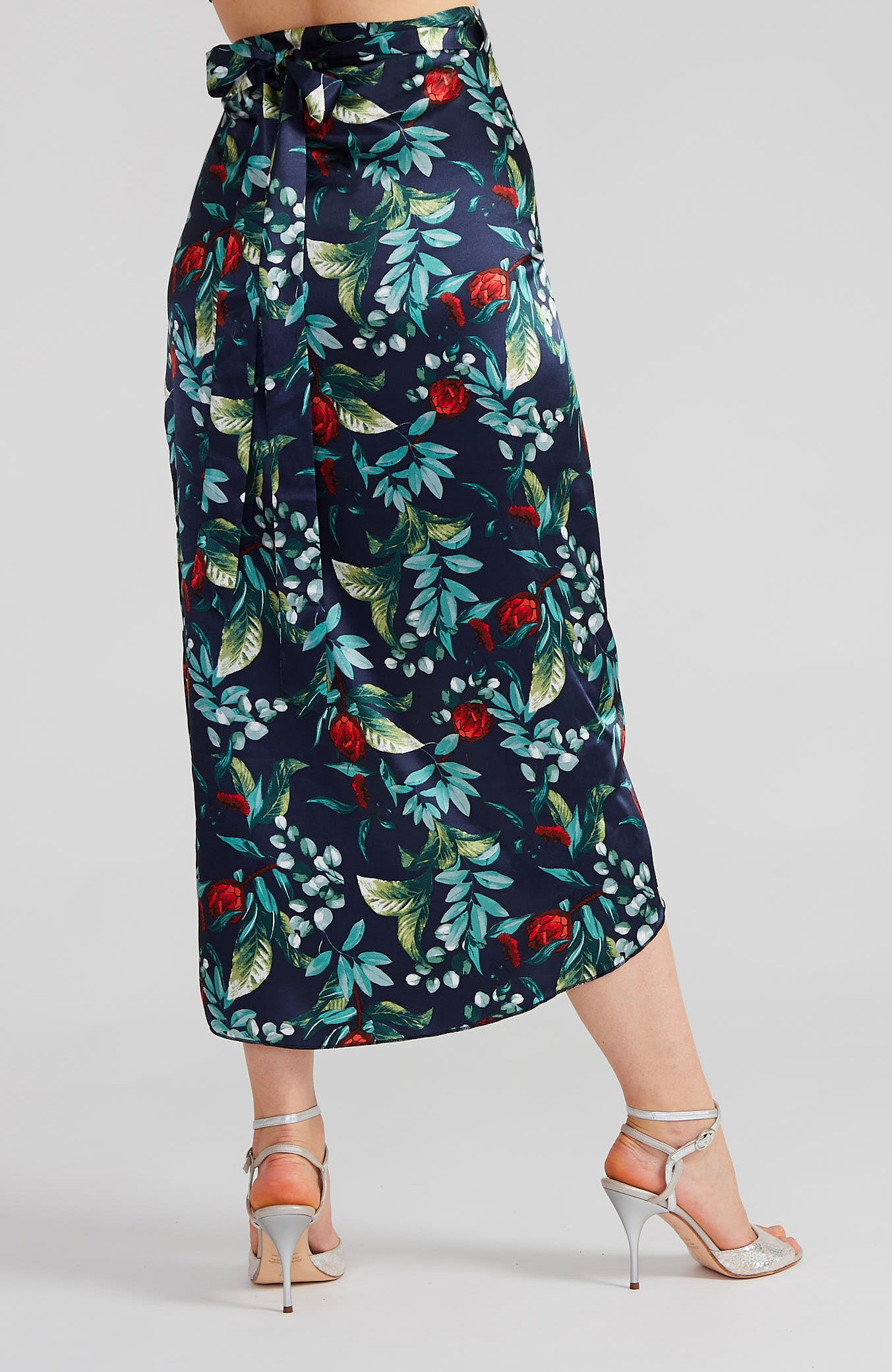 JULIET Satin Blossom Wickelrock mit drapiertem Detail