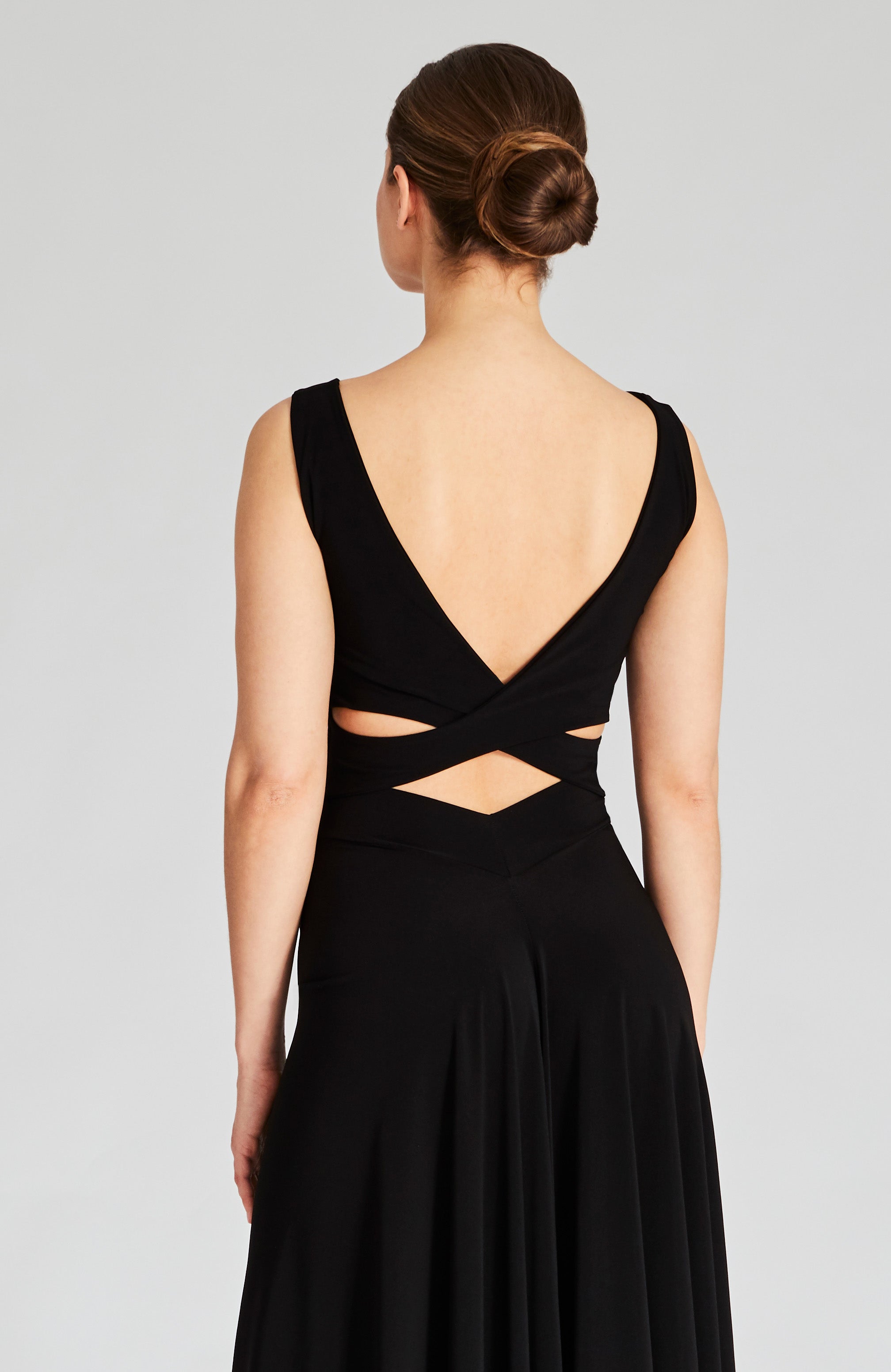 MARINA Cross Back Top in Black