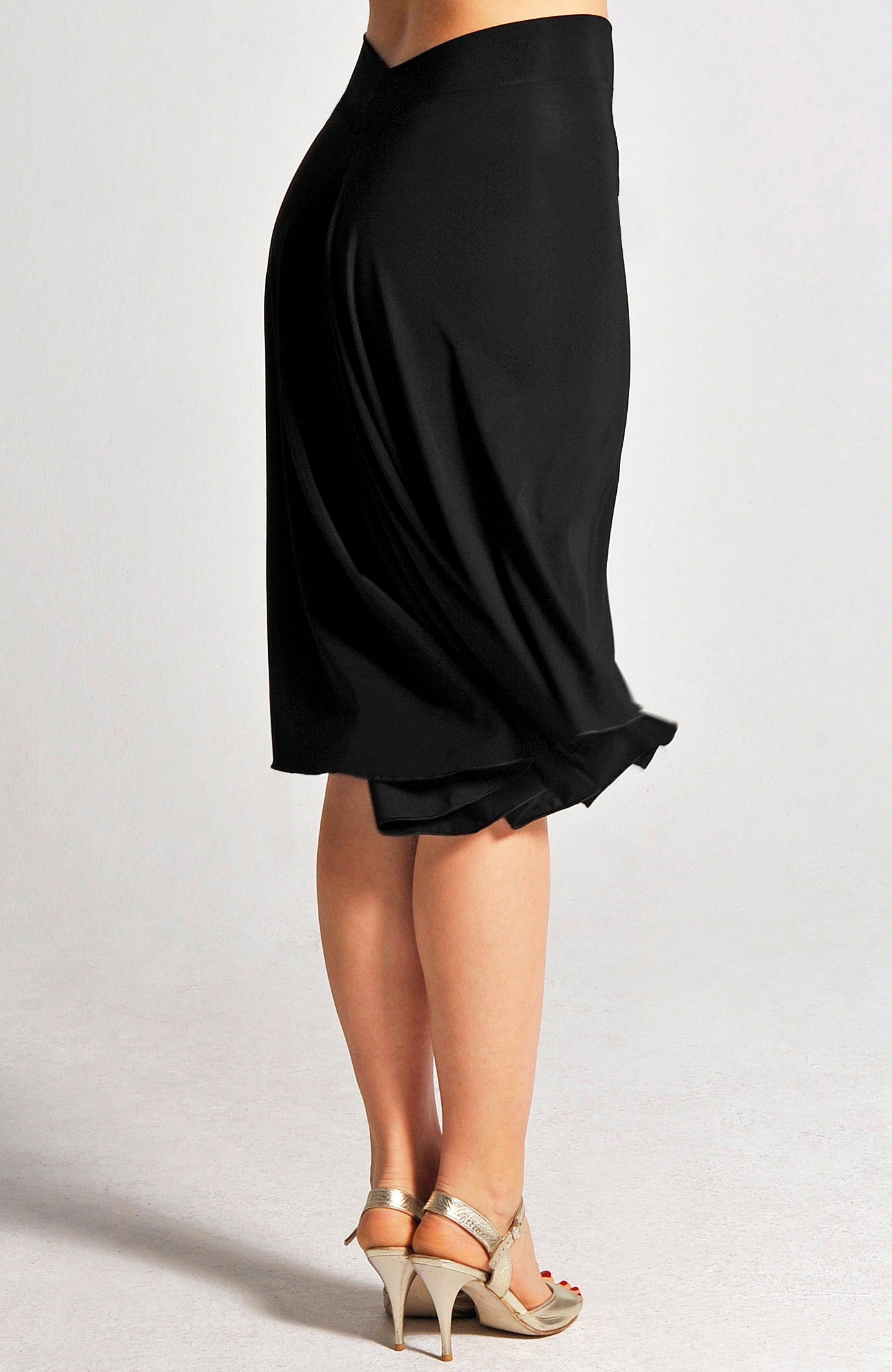 Jupe noire fendue style tango argentin PAOLA