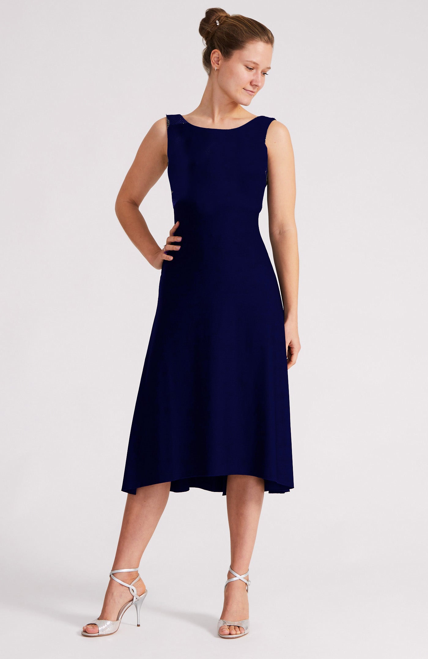 NOELIA A-Linien-Tangokleid in Marineblau 