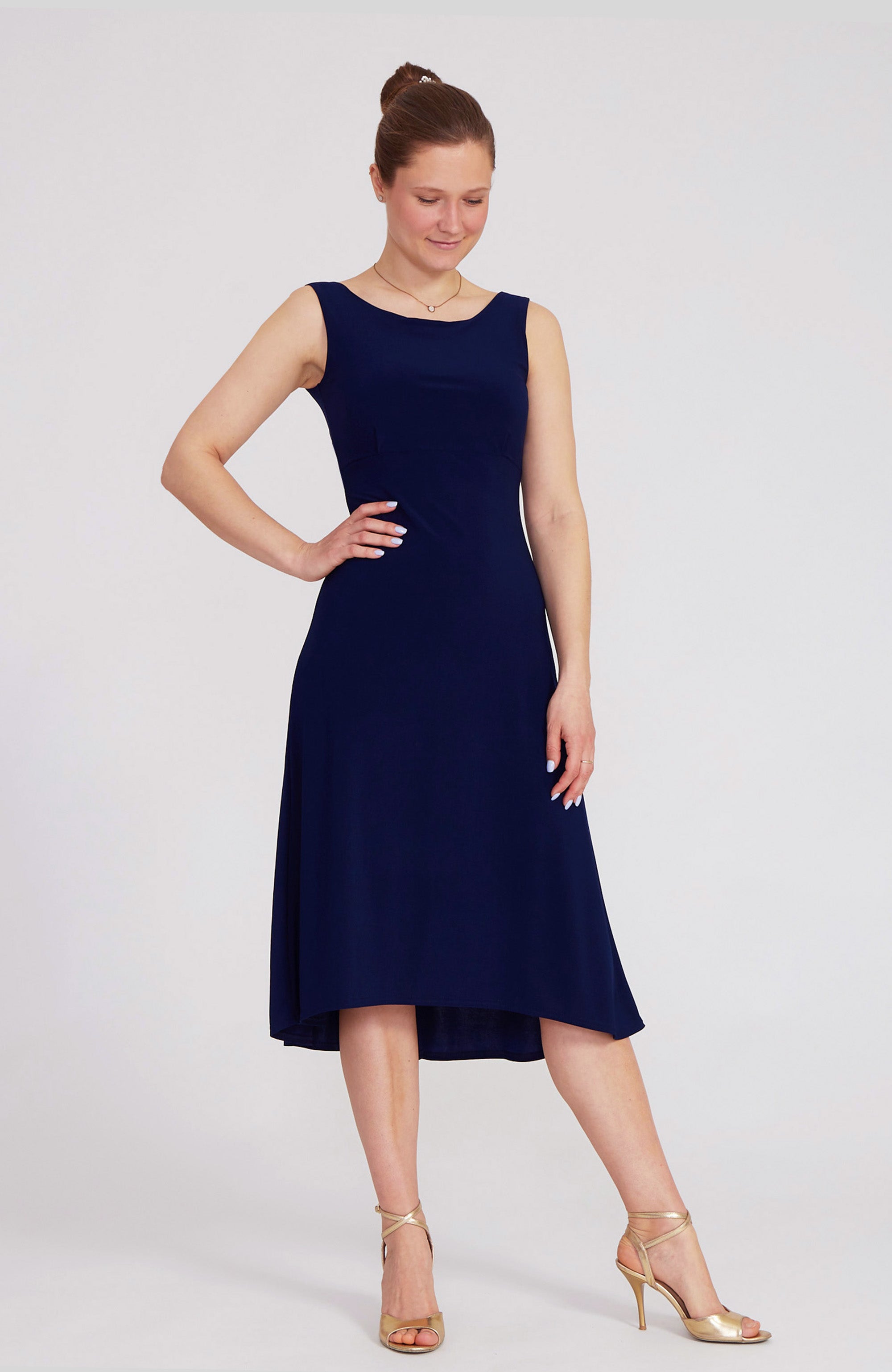 NOELIA A-Linien-Tangokleid in Marineblau 