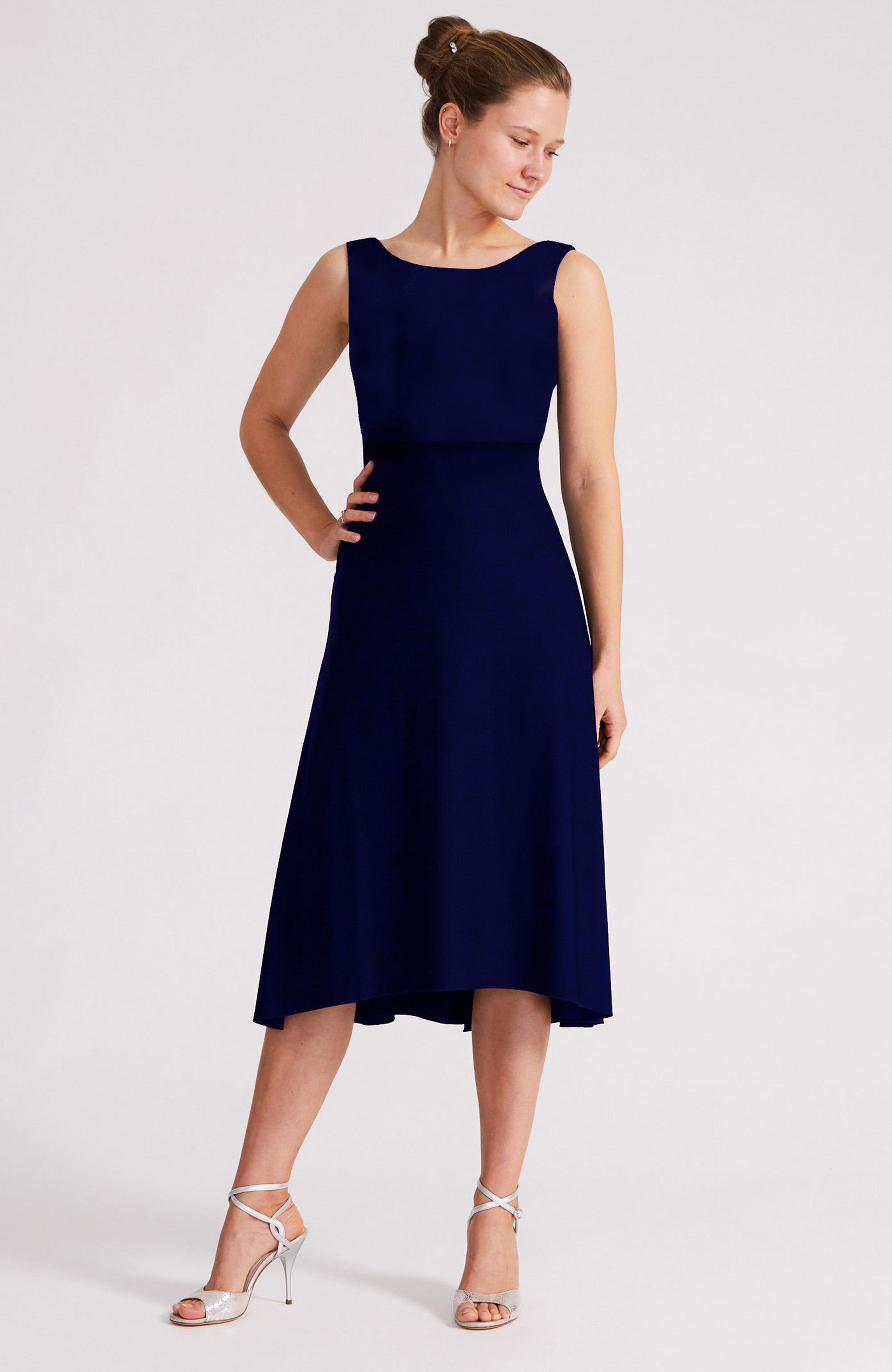 NOELIA A-Linien-Tangokleid in Marineblau 