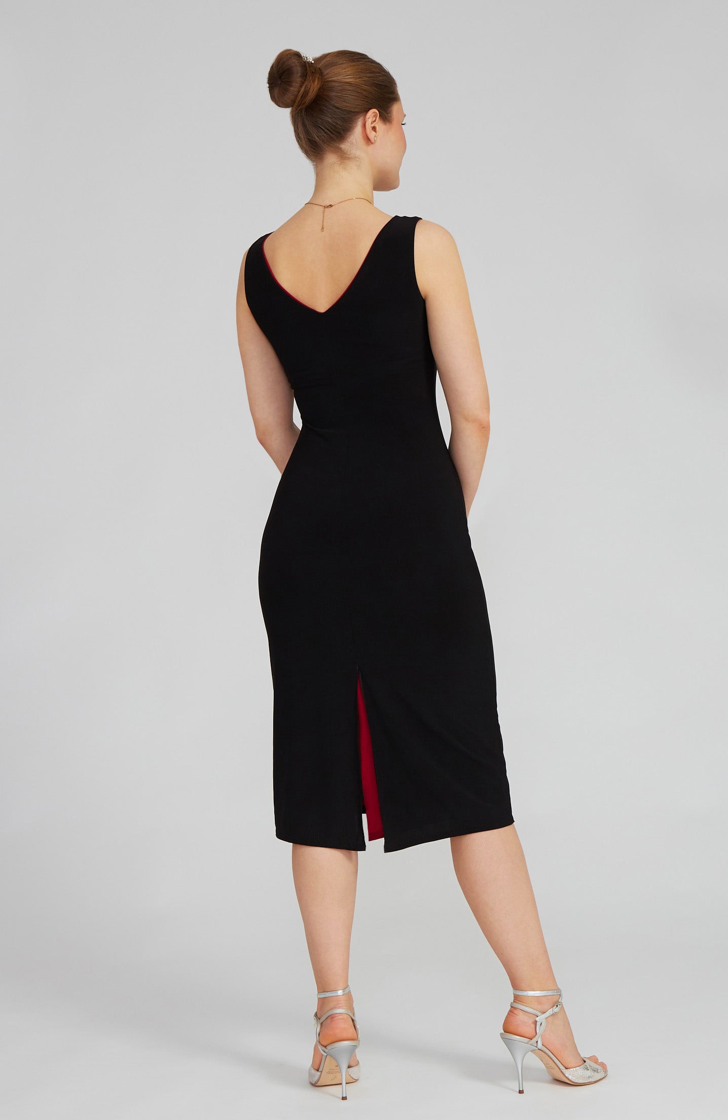 VALERIA Wendbares Tangokleid in Bordeauxrot &amp; Schwarz 