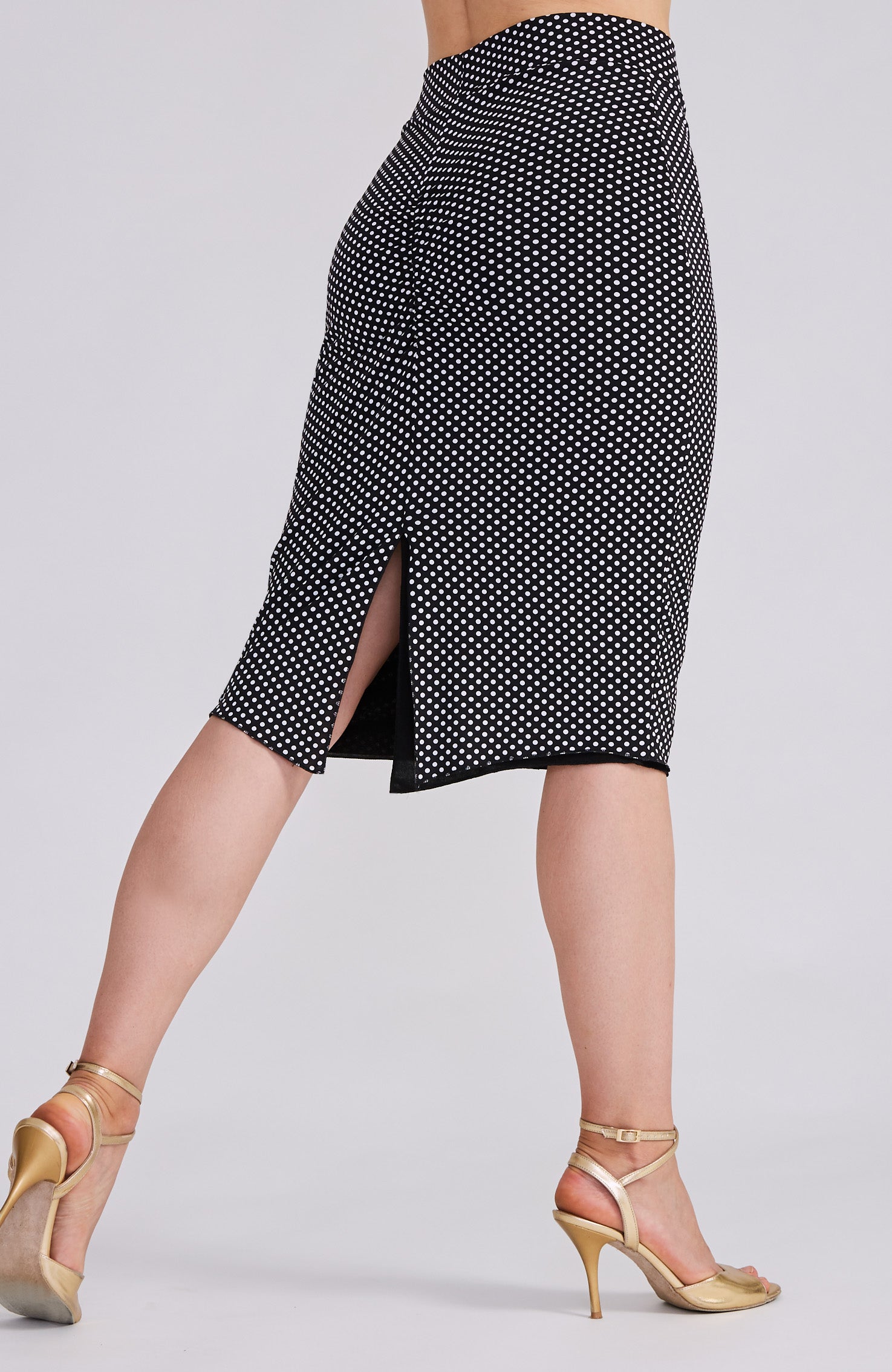 CLARA Polka Dot Reversible Tango Skirt in Black & White