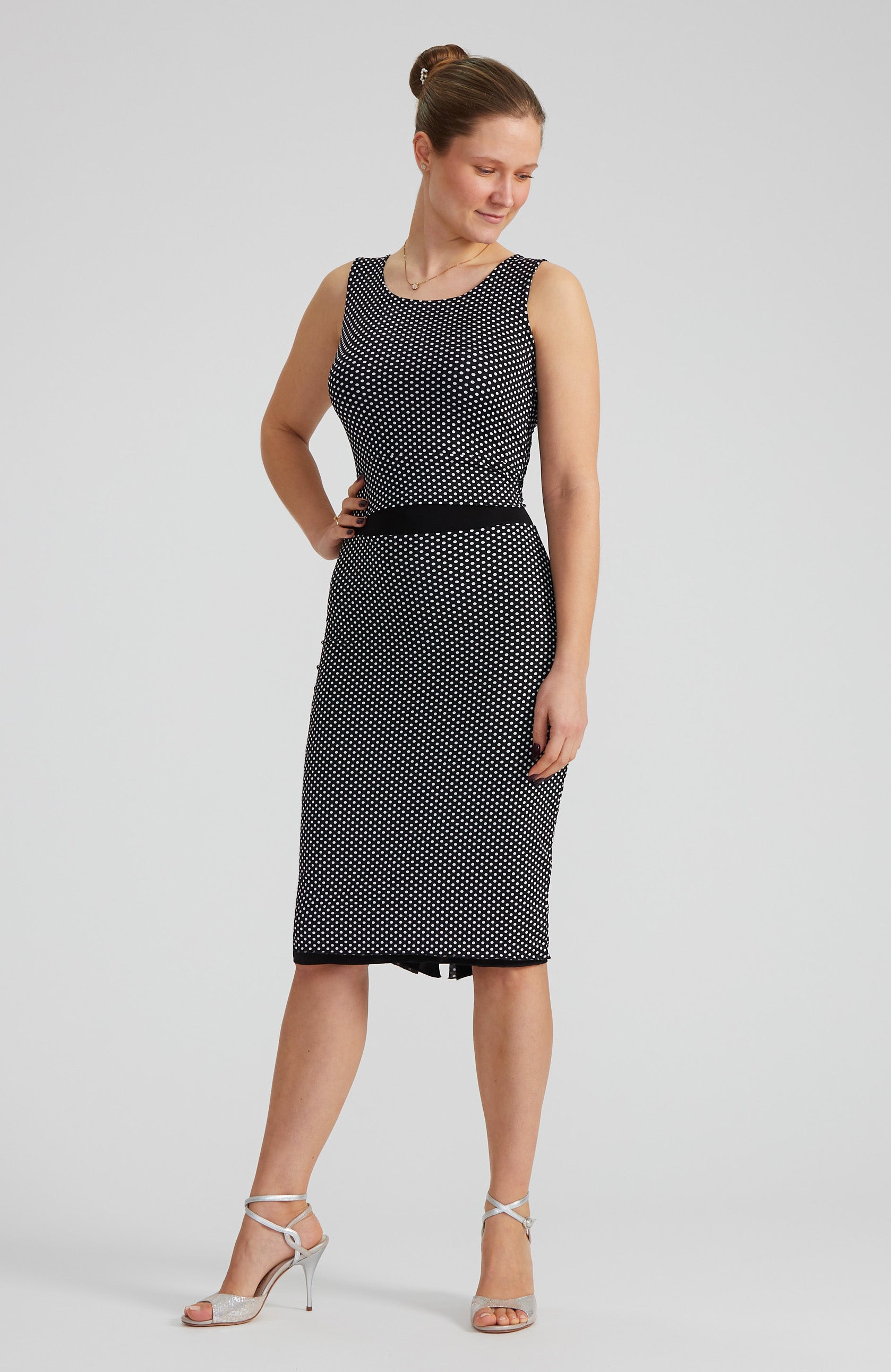 CLARA Polka Dot Wendbarer Tangorock in Schwarz &amp; Weiß