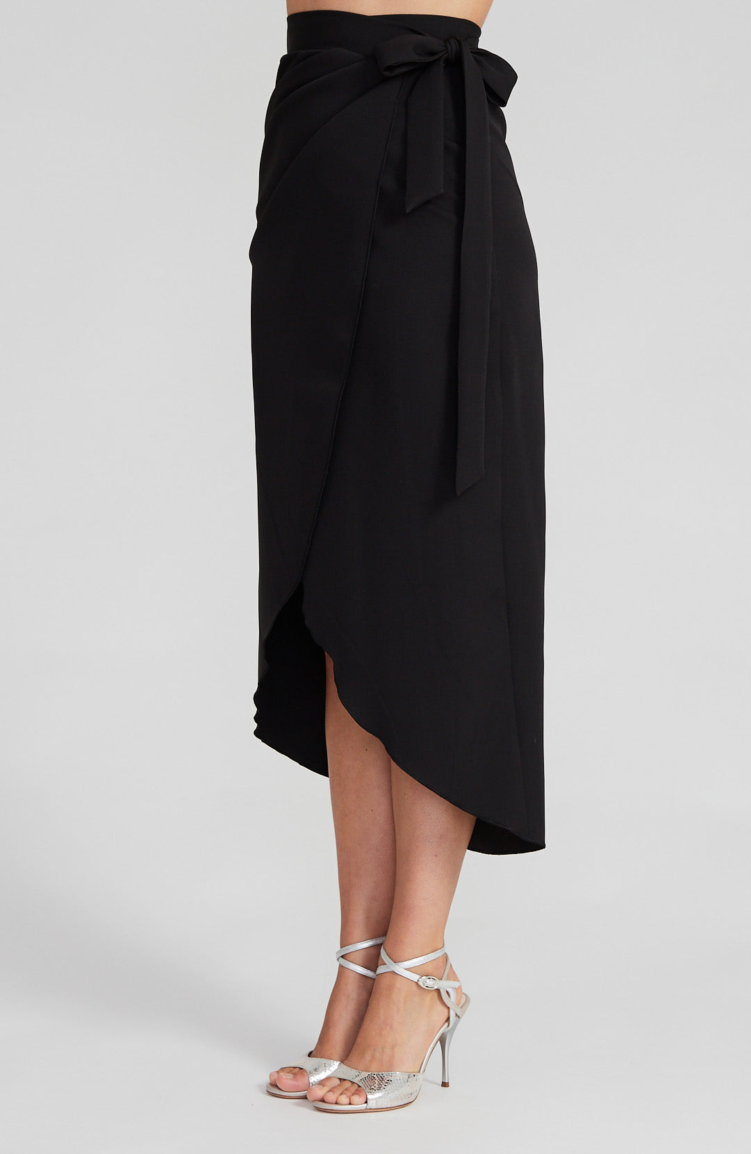 Black Tango Wrap Skirt with Draped Detail – JULIET