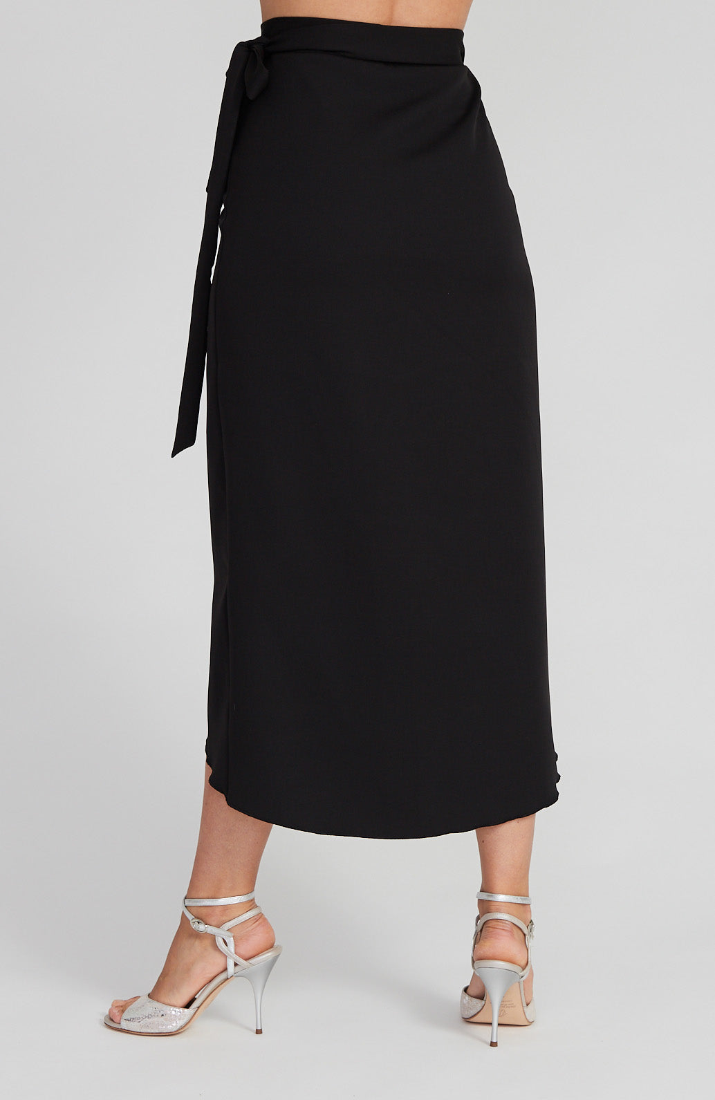 Black Tango Wrap Skirt with Draped Detail – JULIET