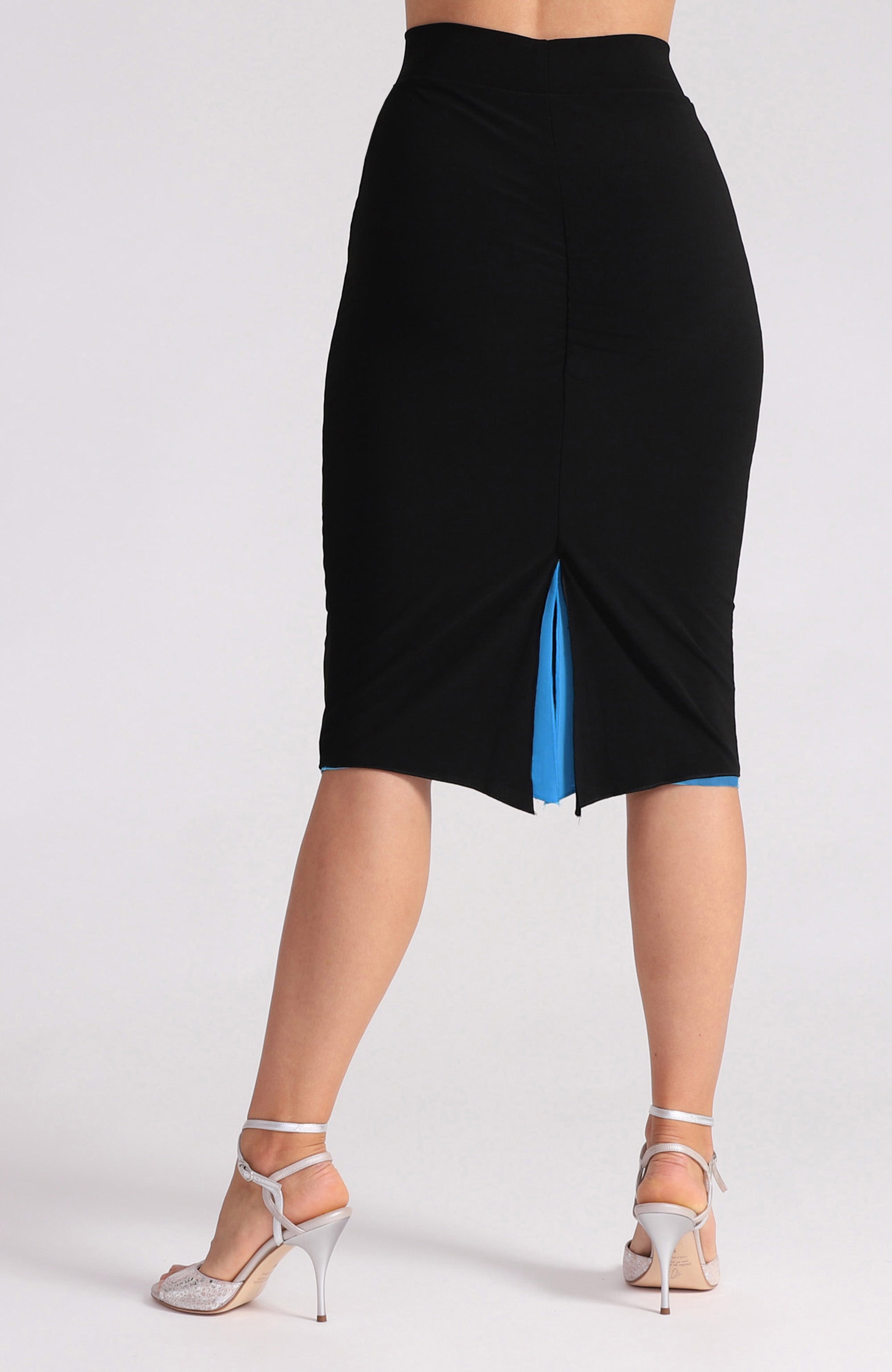 CLARA Reversible Tango Skirt – Light Blue & Black