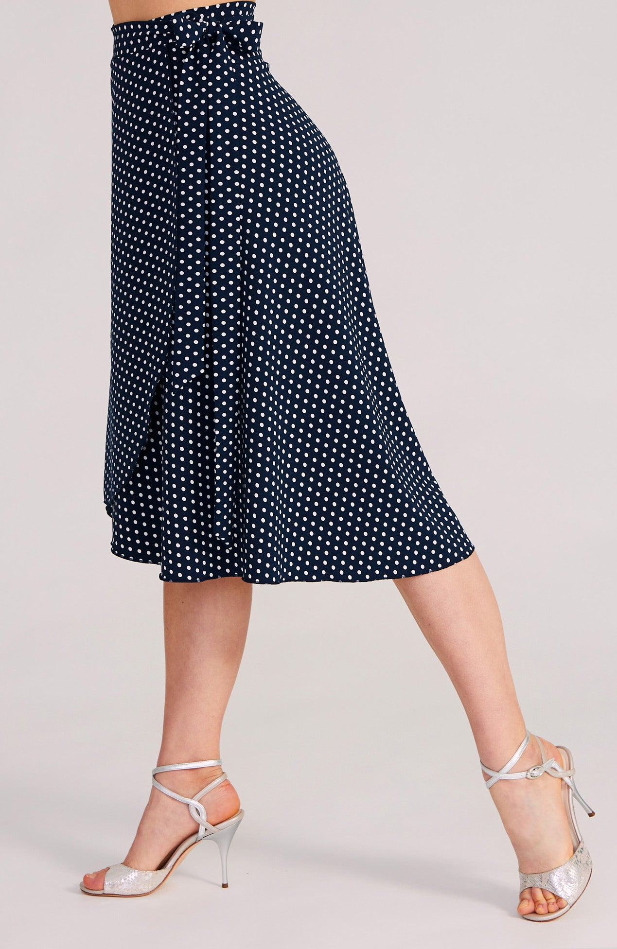 Wickelrock in Marineblau mit weißen Punkten - COCO