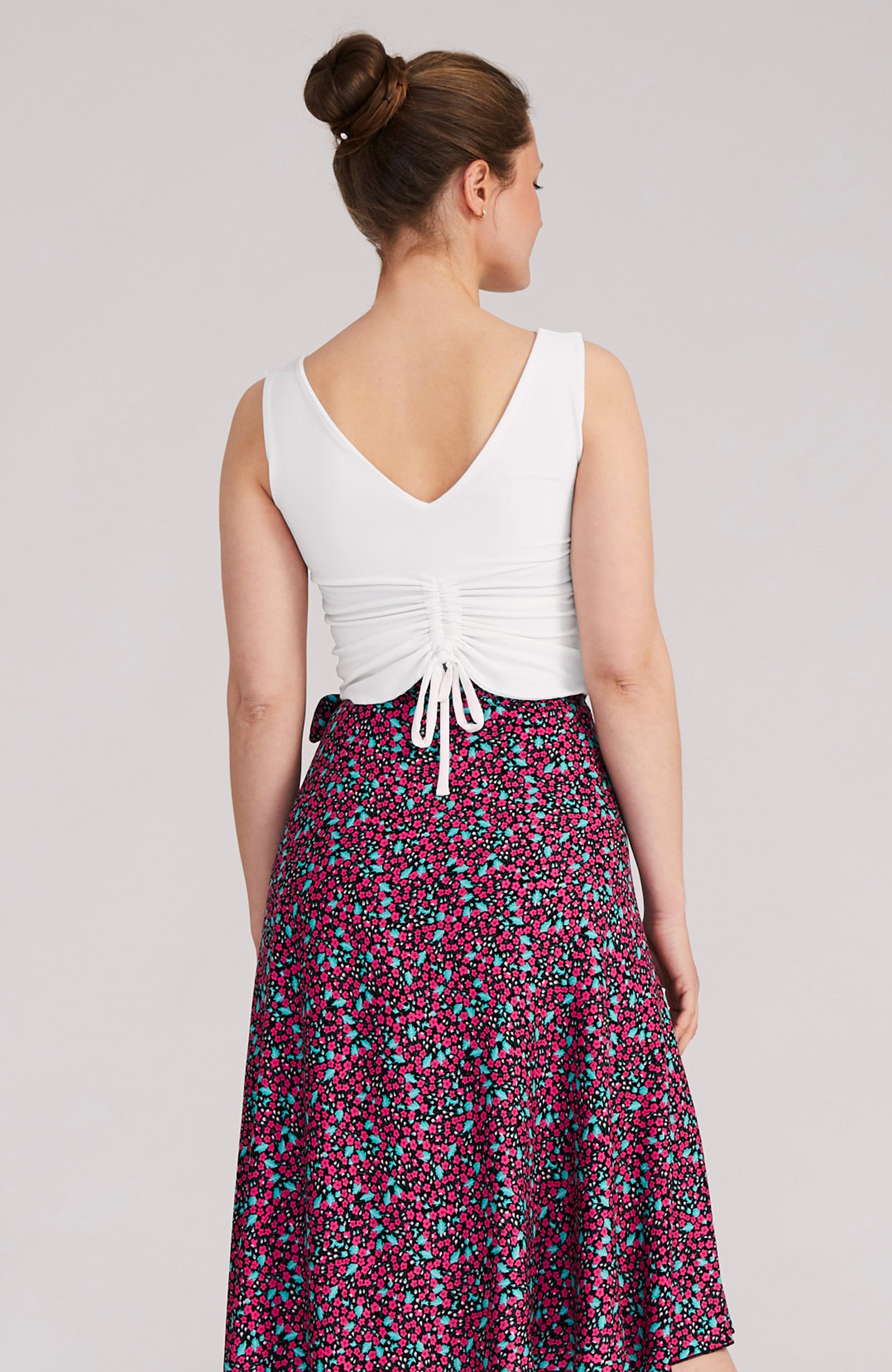 DORA Drapiertes Top in Reinweiß
