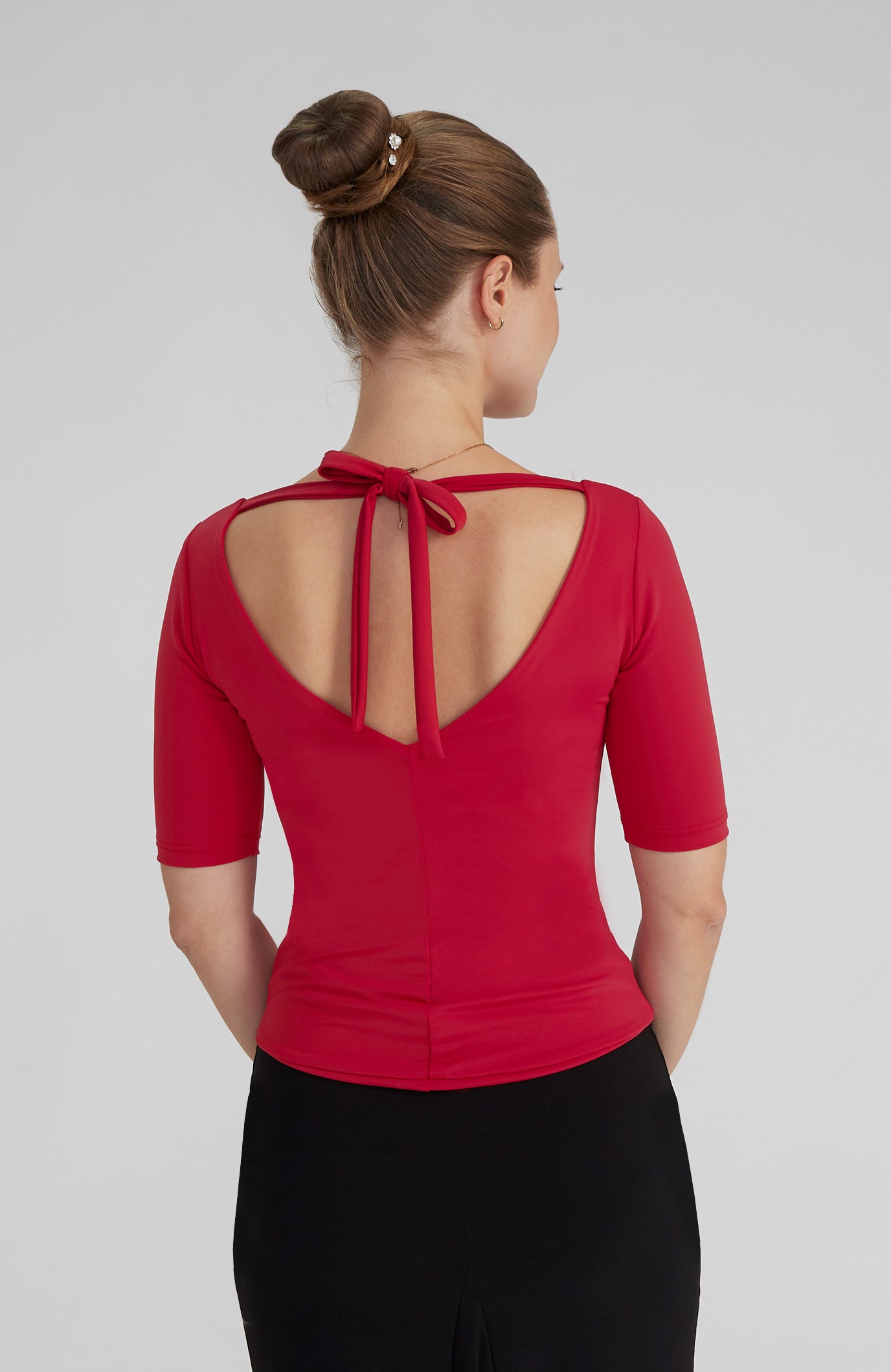 ANGEL Red Top with Sleeves & Bow Tie