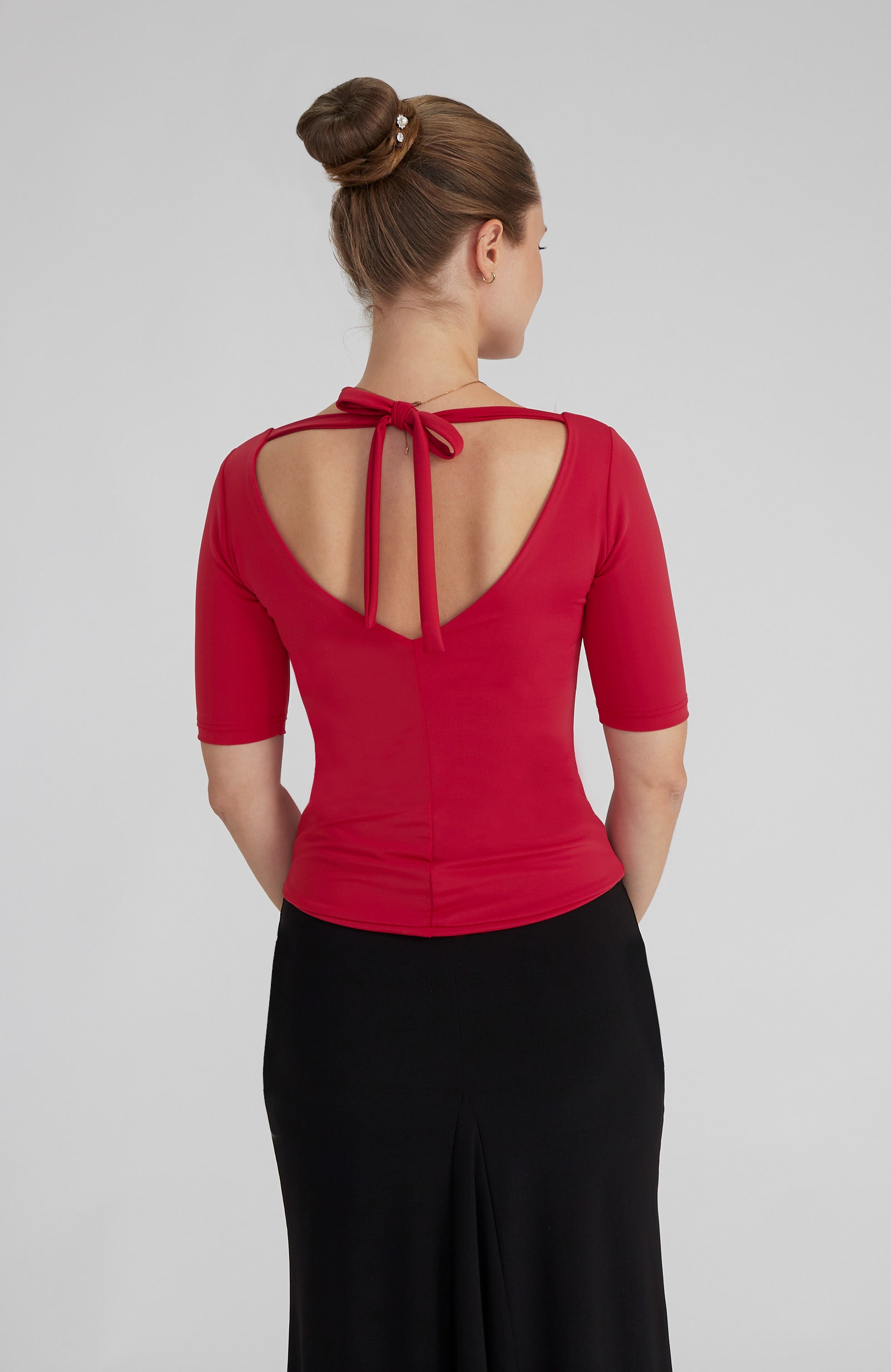 ANGEL Red Top with Sleeves & Bow Tie