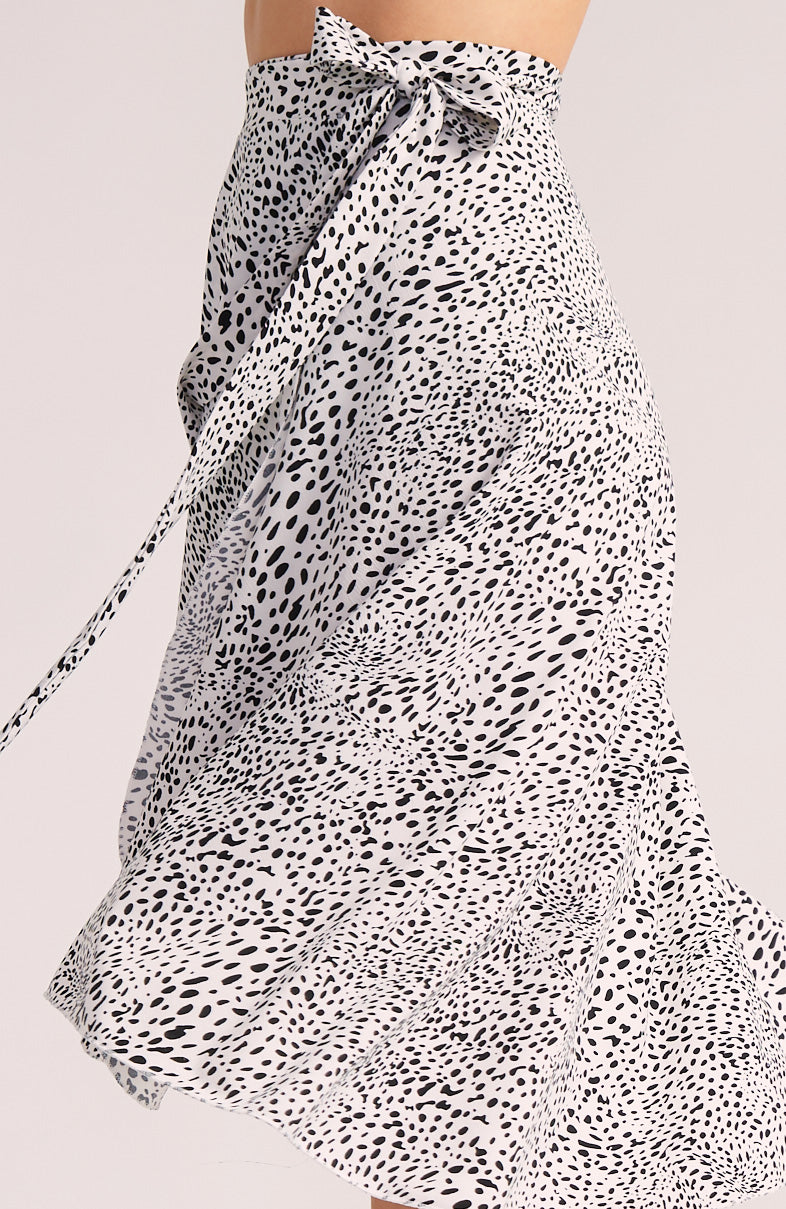 Polka Dot Wickelrock in Schwarz / Weiß - COCO