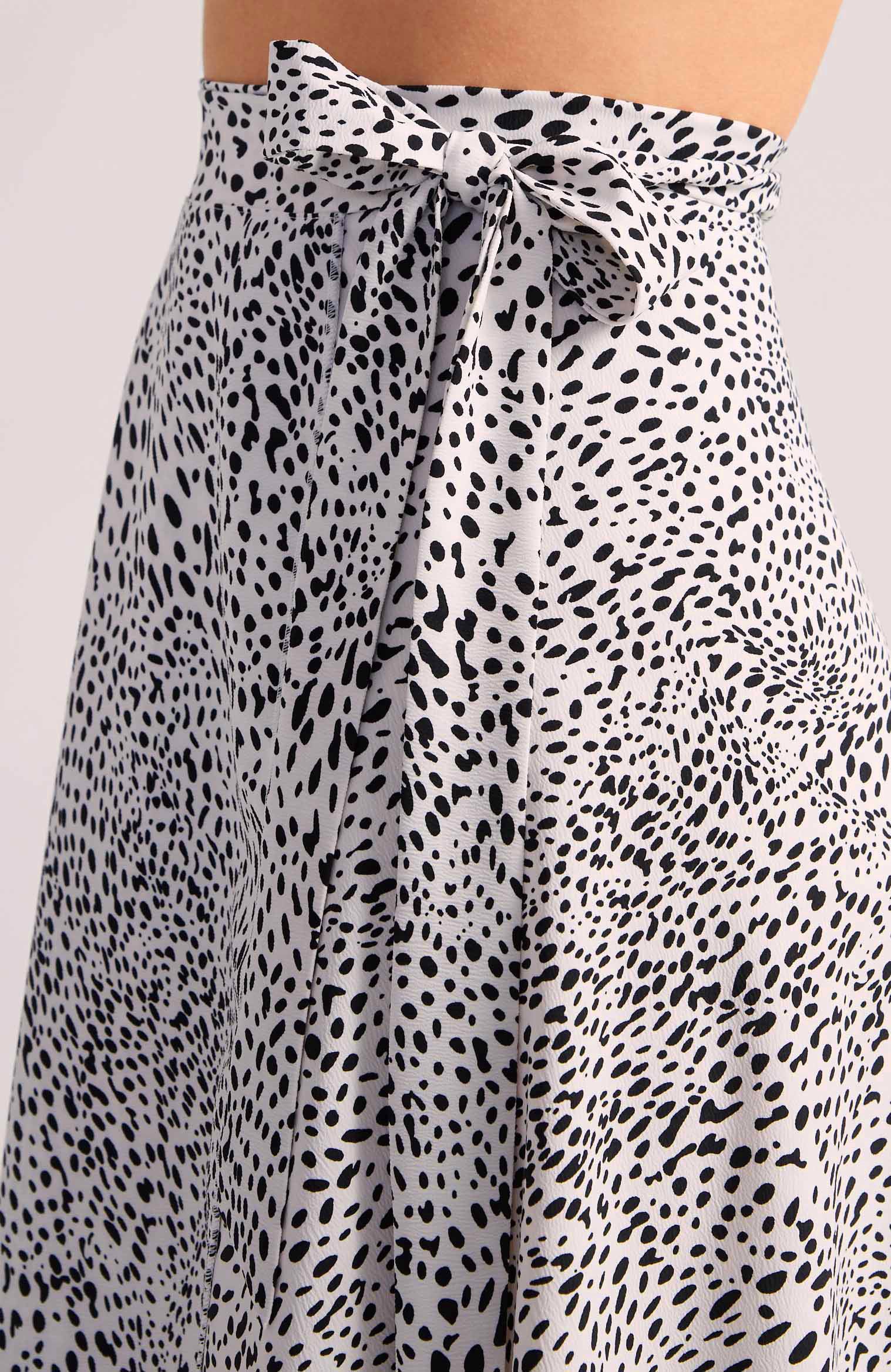 Polka Dot Wickelrock in Schwarz / Weiß - COCO